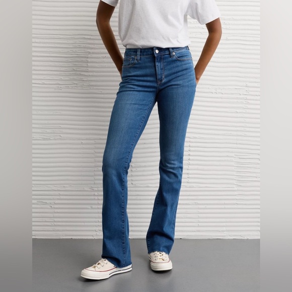 American Eagle High-Rise Skinny Kick Jeans Denim size 14 short NWT stretch - Picture 6 of 6